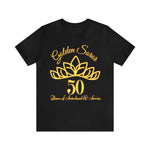 Load image into Gallery viewer, Golden Soror - 50 Years of Sisterhood &amp; Service Short-Sleeve T-Shirt
